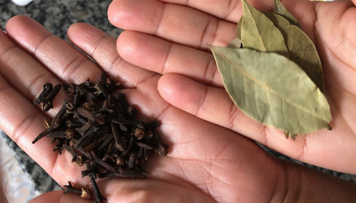 Chá de louro com cravo-da-índia
