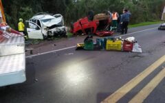 Tragédia na BR-282: Colisão frontal entre veículos deixa vítimas fatais em Ponte Serrada