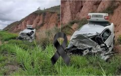 Casal falece em acidente de carro na BR-381; veículo ficou totalmente destruído